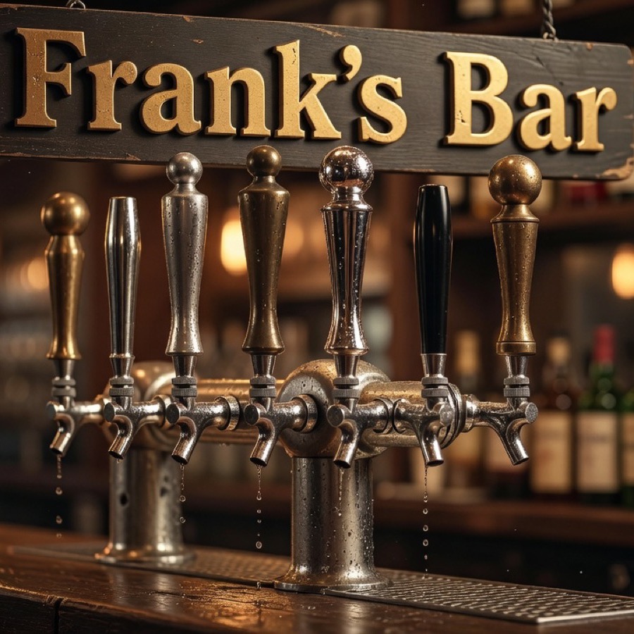 Gente disfrutando en Frank's bar de noche
