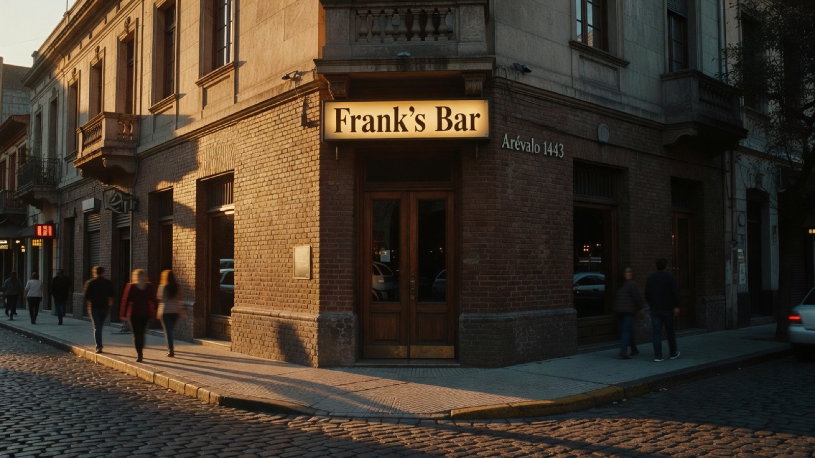 Interior de Frank's bar, Palermo de noche